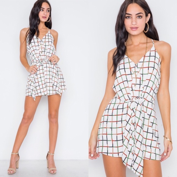 Hummingbird Pants - ROMPER GEO PRINT TIE-FRONT